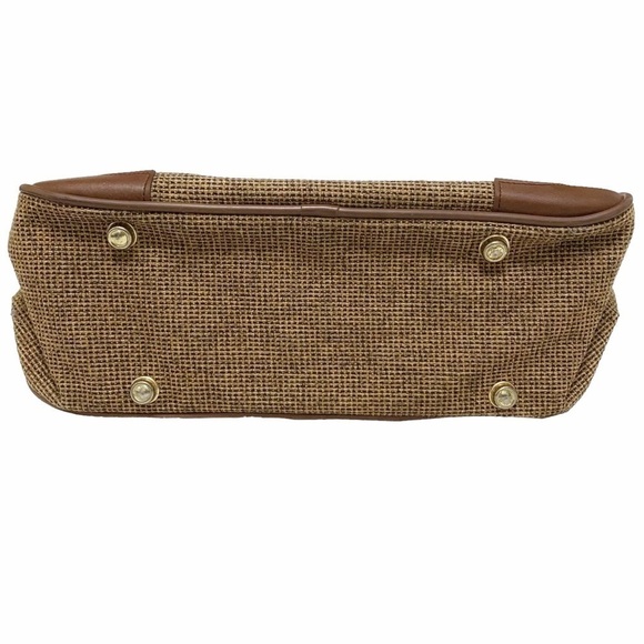 JETLINER VINTAGE BROWN LEATHER TWEED CROSSBODY SHOULDER BAG - Picture 4 of 7